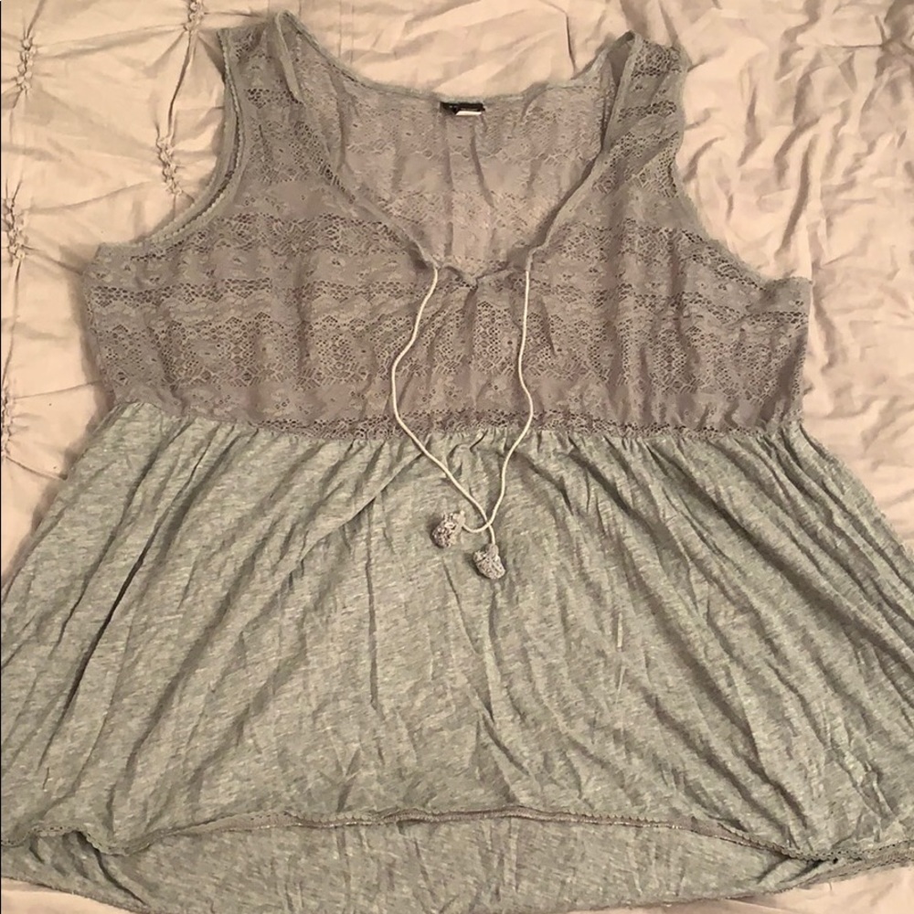 Grey half sheet tank top